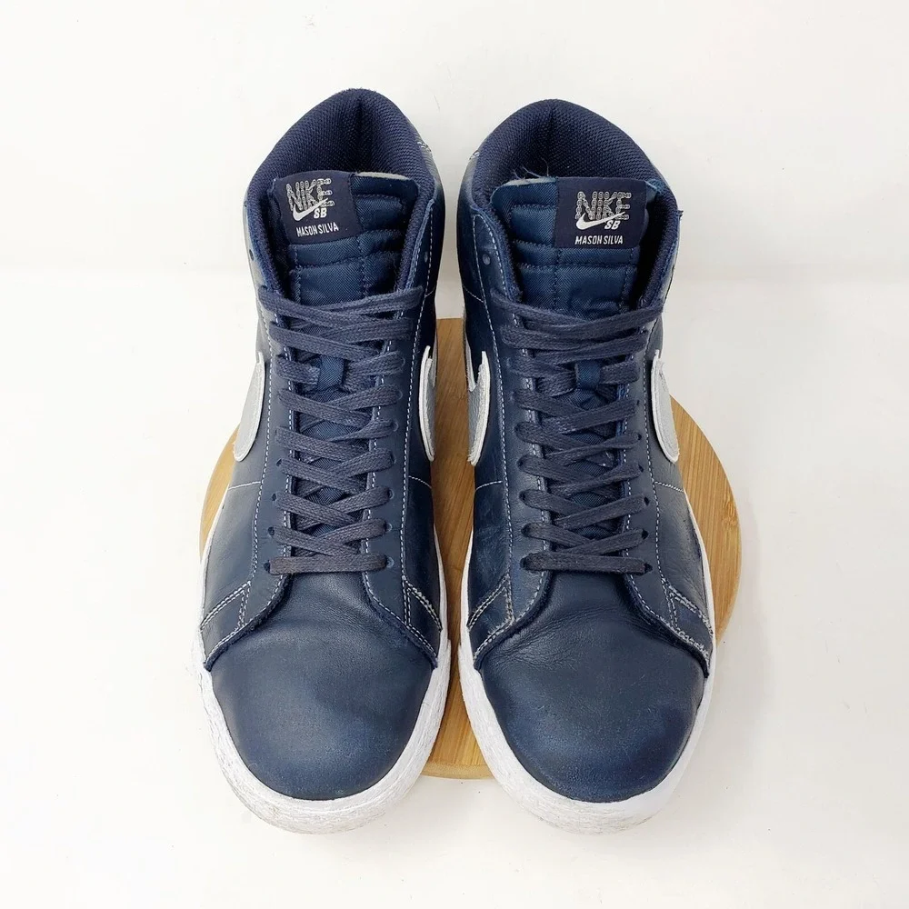 Nike‎ Blazer Mid Shoes Mens 11 Mason Silva Dark Blue Lace Up Sneakers